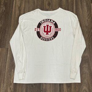 Indiana Hoosiers Long Sleeve Shirt Men's XL White Pocket Tee College Sportswear